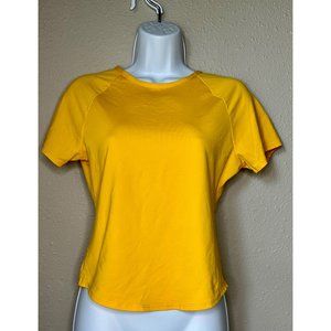 Vintage Danskin Active Wear Crop Top Yellow Women's Size XL